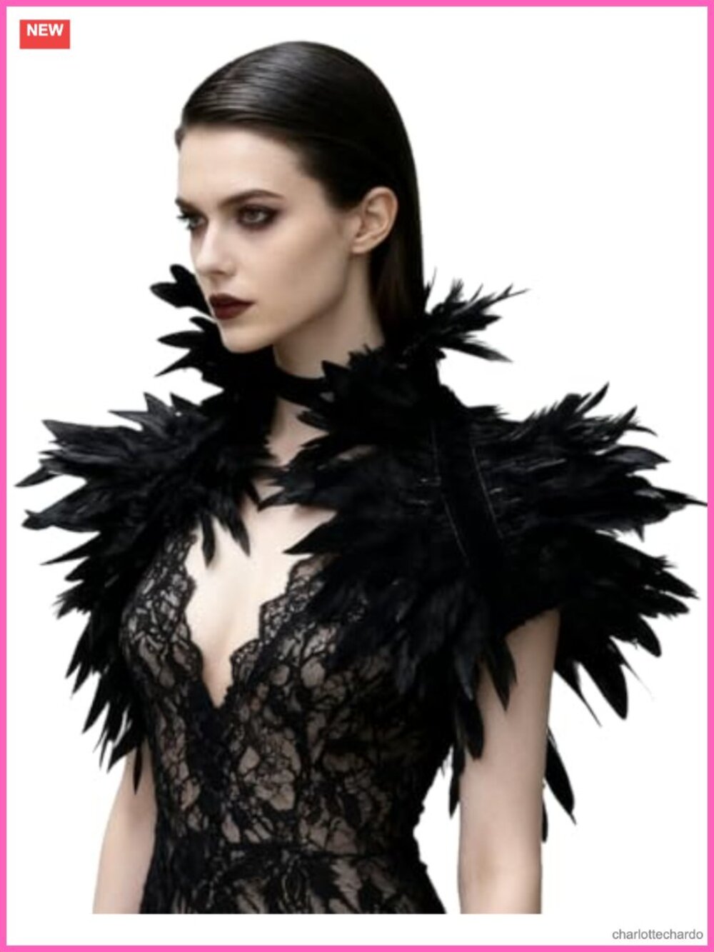 Gothic Real Feather Shrug Shawl Shoulder Wrap Cape Victorian Collar